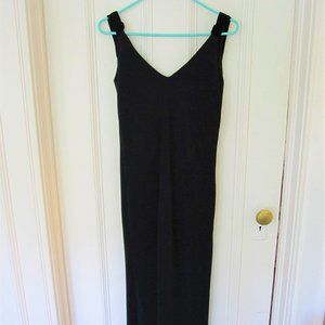 Elegant black evening floor length dress, formal